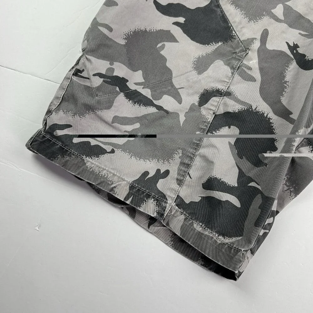 Armani Exchange Grey Cotton  Camo Cargo Shorts Size 33 (36) Y2K Punk  Grunge Ax